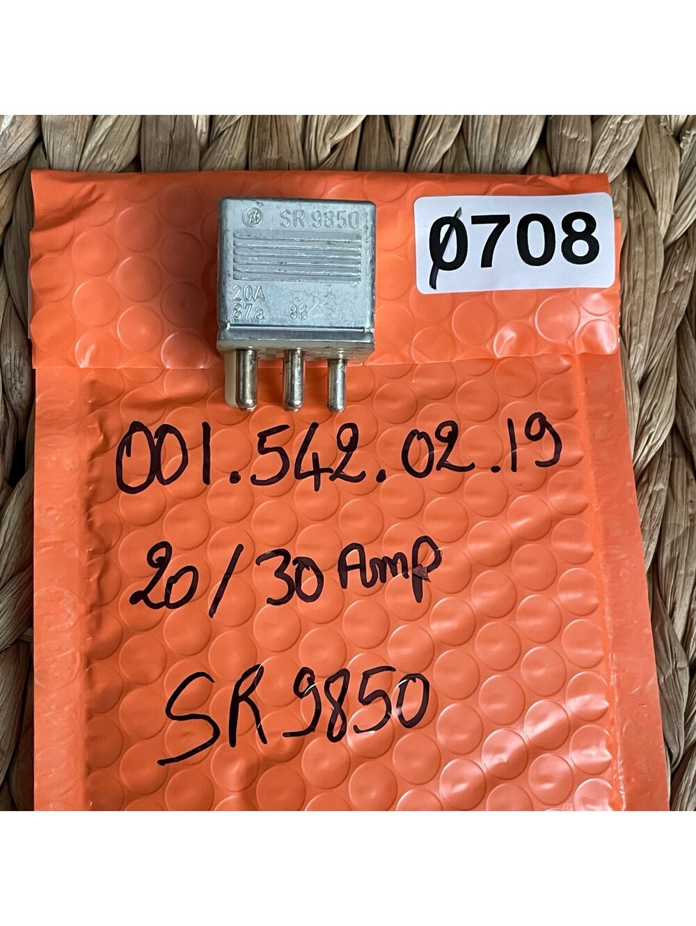 ✅Mercedes Multi Purpose Relay SR9850 12V 20A 30A W123 W126 R107#️⃣708